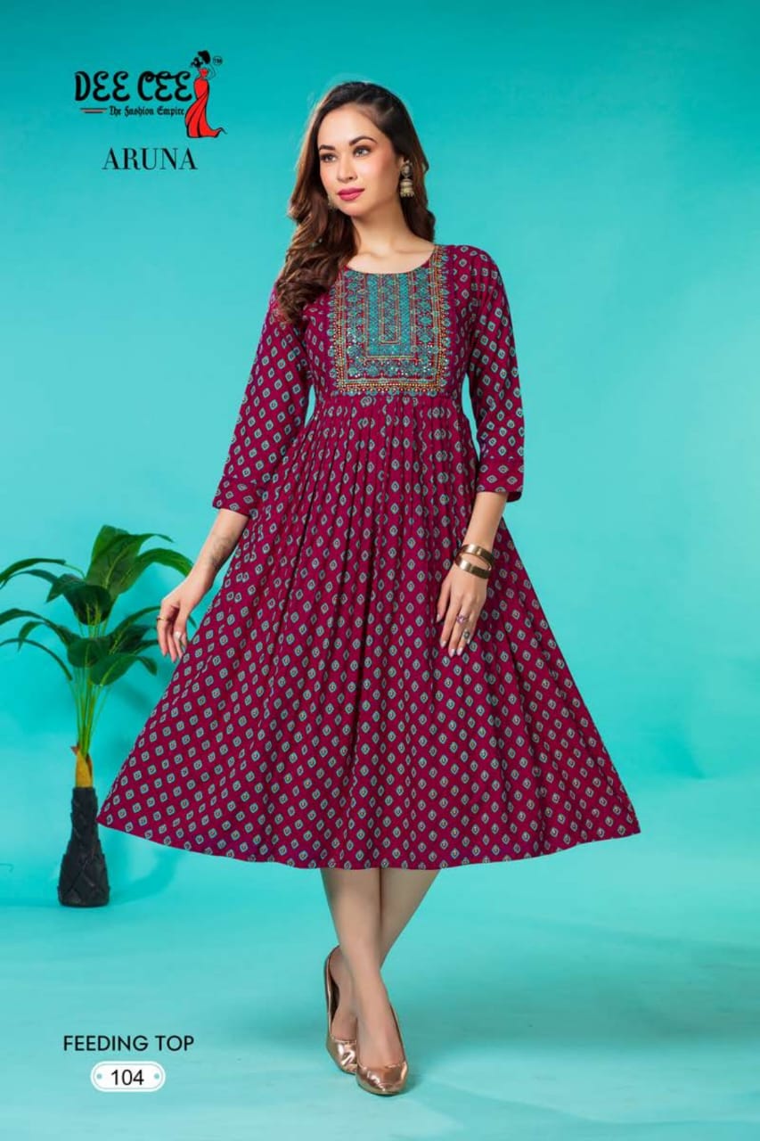 Aruna By Deecee Feeding Rayon Printed Kurtis Catalog